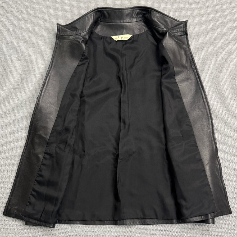 Sibylle Lyn Womens Black Leather Vest Mock Neck Lined Custom Size Spec Biker - Picture 5 of 11